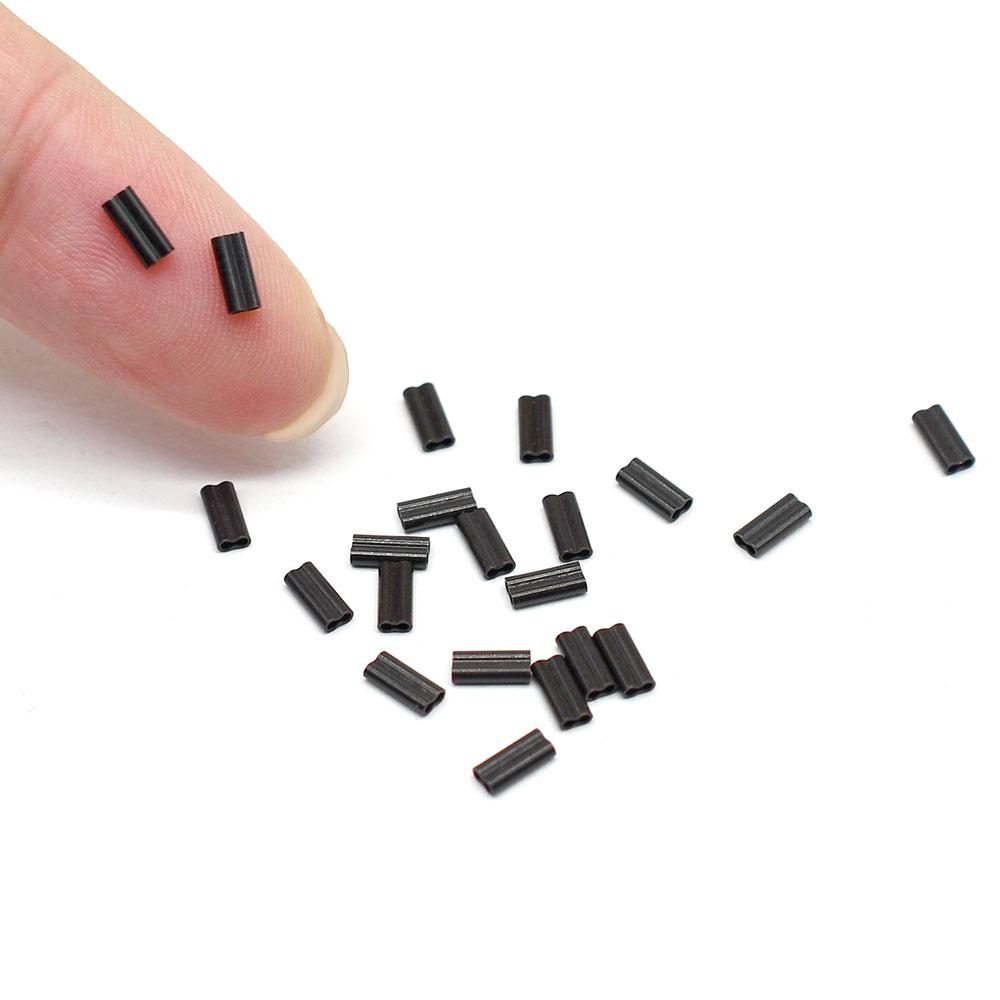 0.5mm 0.6mm 0.7mm Double Oval Fishing Line Crimping Tube Wire Crimp Connector Carbon Tube Fishing Crimp Sleeves Accessories