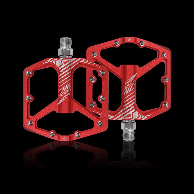 

ENLEE MTB Bicycle Pedal Aluminum Alloy Wide Flat XC DH Bicycle Pedal Ultra Light Bicycle Pedal BMX Parts красный