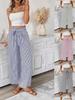 Spring & Summer Women's Striped Straight-Leg Pants - European & American Style, Casual Commute Wear