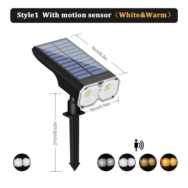 

8W Upgraded Solar Landscape Light IP67 Waterproof Dusk-to-Dawn RGB White Warm White Solar Spotlights Wall Lights for Driveway 10LED 1.8W-2PCS