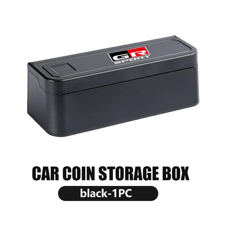 For Toyota Car Small Coins Holder Storage Box Coin Collectible Case Creative Central Armrest Box Wallet Crown GR Corolla YARIS