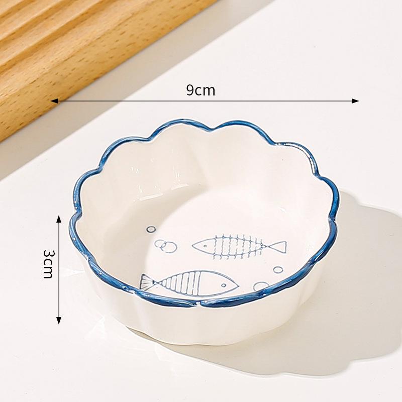 Japanske Mini Keramiske Tallerkener Barbecue Dipping Sashimi Sushi Soyasaus Retter Hjem Skrivebord Snacks Frukt Dessert Tallerkener