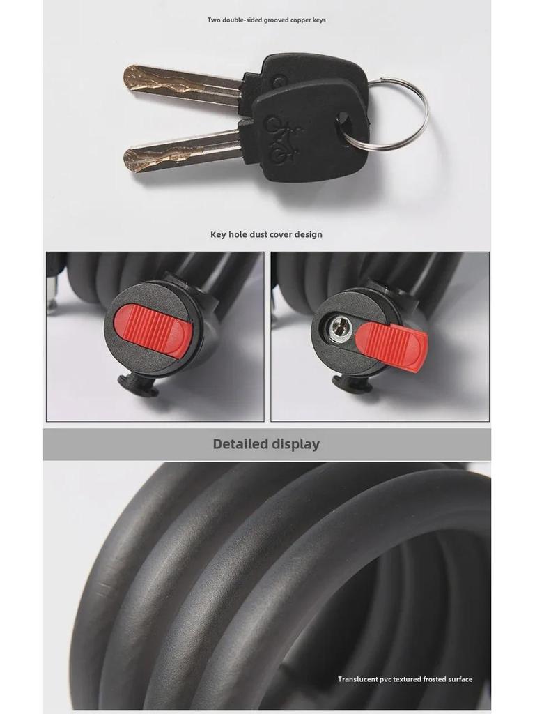 Reflekterande Cykelkabellås med Fem-siffrigt Kombinationslås för Mountainbikes & Landsvägscyklar