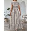 Women's 2026 Summer New Printed Dress for Beach Vacation, Vintage Satin Long Skirt