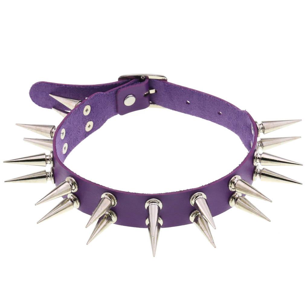 Dlouhý špičatý chokrový obojek pro ženy muže černá PU kůže Goth Emo Doplňky Punk Chocker Gotický náhrdelník Cosplay šperky