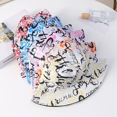 Double Sided Wear Printed Panama Bucket Hat Men Women Summer Sun Protection Cap Hip Hop Hat Fisherman Hat