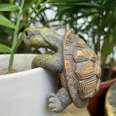 Resin Tortoise Planter Hanger, Fun Garden Ornament Outdoor Decor Home Decor Artistic Craft for Your Garden, Gift for Friends Lover Mom