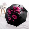 1pc Floral Abstract Dark Automatic Folding Umbrella - Design, Durable Iron Frame for Travel, Outdoor, Beach Fashion Accessory a0920010