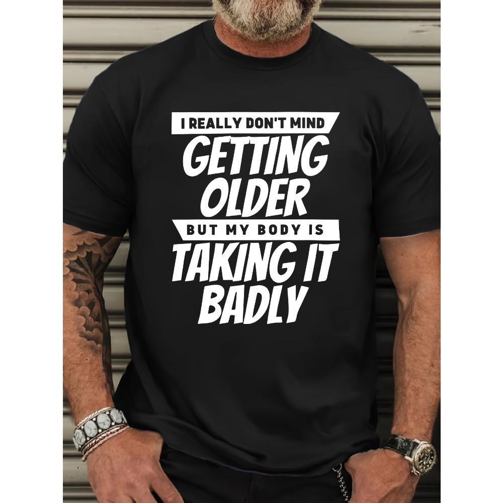 

European Sizes Breathable Polyester Plus Size Graphic Tee - Casual Round Neck T-Shirt, Machine Washable - Men s Summer Cotton... S разноцветный