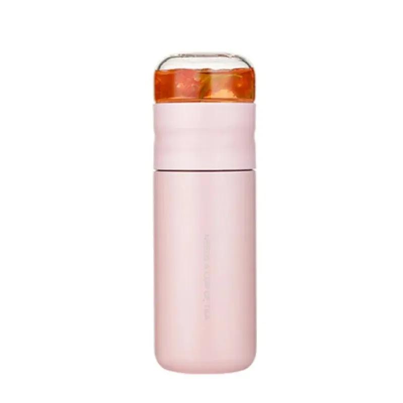 Cup with Filter Stainless Steel Tea Bottle Cup with Glass Infuser Separates Tea and Water 300ML Thermos Vacuum Flask- for insulated glass infuser cup