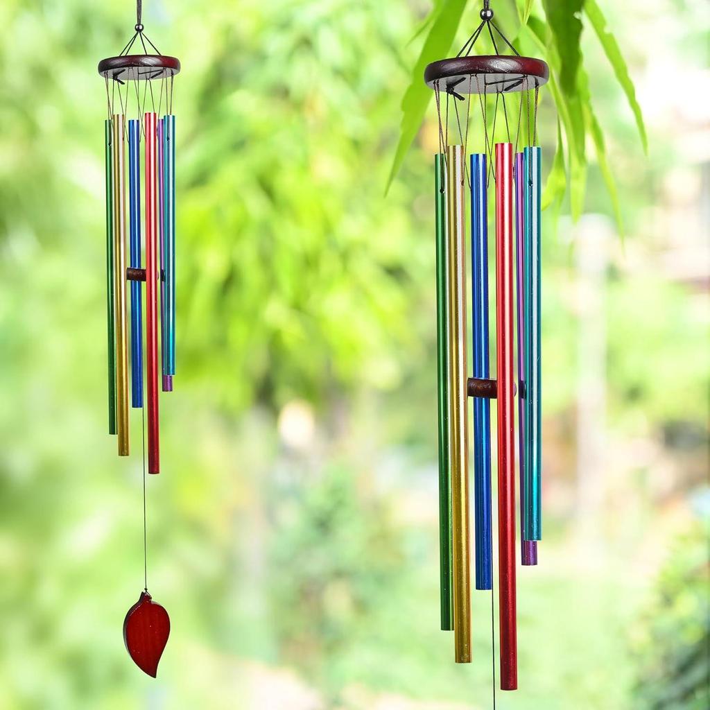 Wind Chimes for Bedroom and Hall – Home Decoration Items for Positive Energy, Hanging Bells Showpieces Living Room Décor, Multicolor 6-Pipe