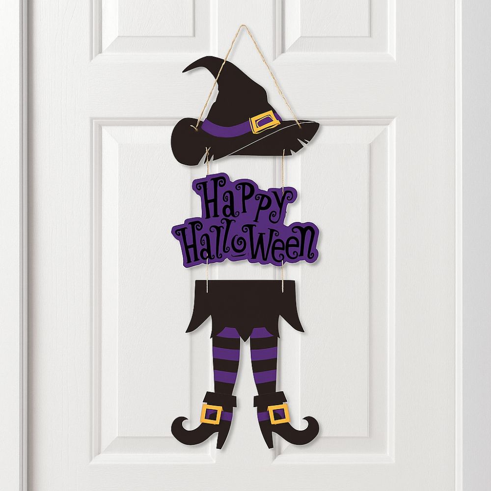 Paper Halloween Witch Legs Pendant Spooky Door Hanging Ornaments Indoor Outdoor Use