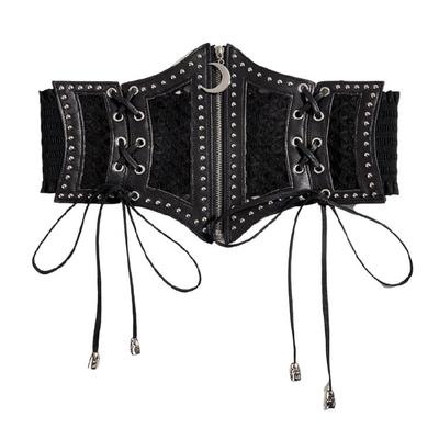 Taillengürtel Kette Punk Schnürung Unterbrust für Freizeit Kostüm Gürtel für Kleid