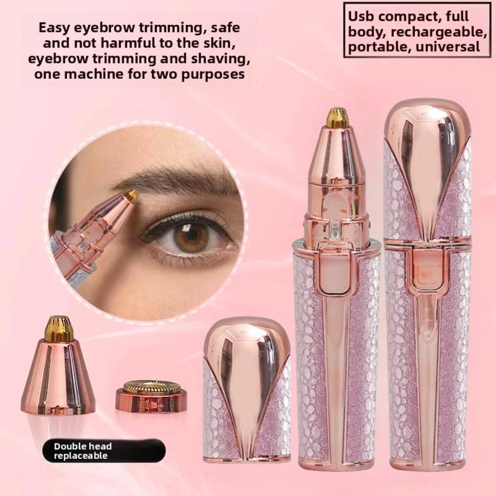 2 In1 Electric Eyebrow Trimmer Women Painless Face Razor Rechargeable Facial Hair Remover Eyebrow Shaver Body Epilator Beauty