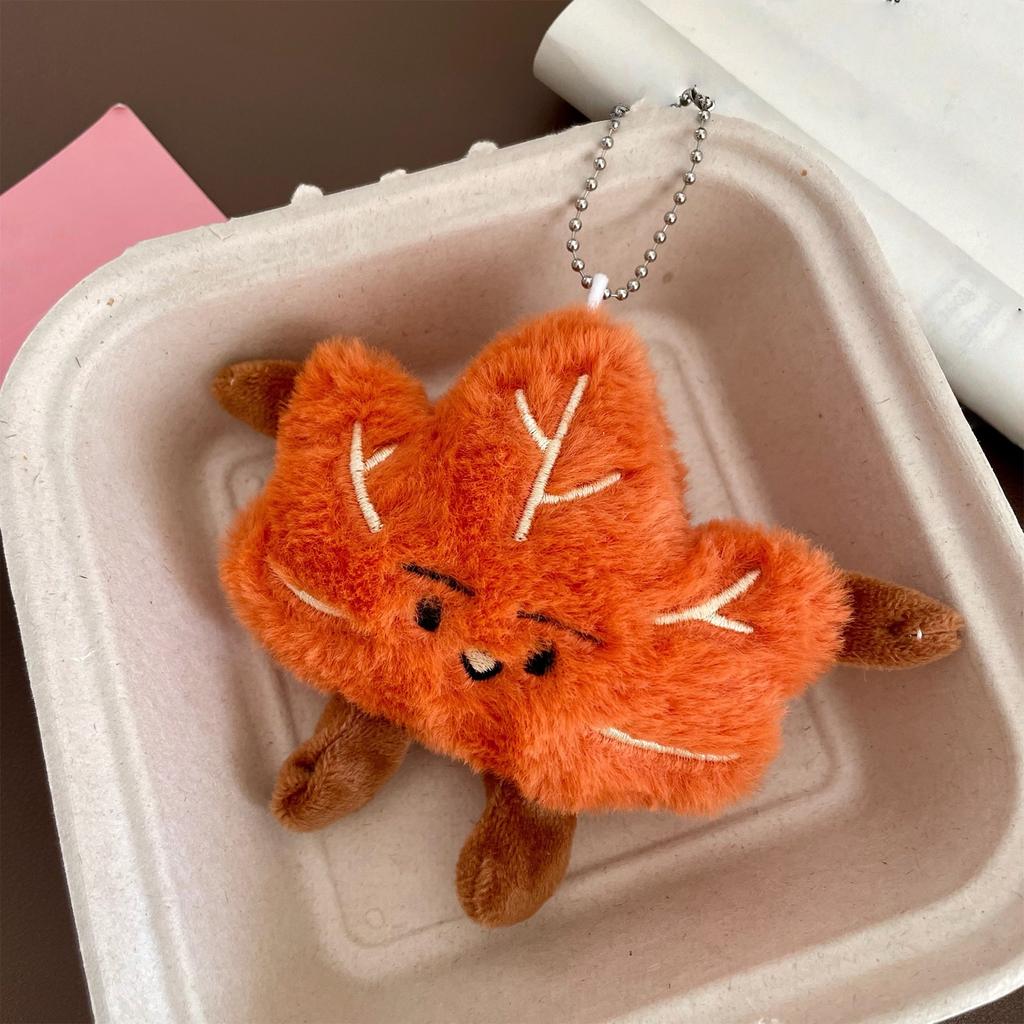 Leaf Bag Pendant Bag Charm Leafing Keyring Plush Texture Key Accessory Suitable for Fashion Ladies and Girls Present