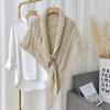 Neuer gestrickter Wollschal mit perforiertem Dreieckstuch-Überzug Kaschmirschal Dick Warm Halswärmer Damen Cape Umhang Poncho