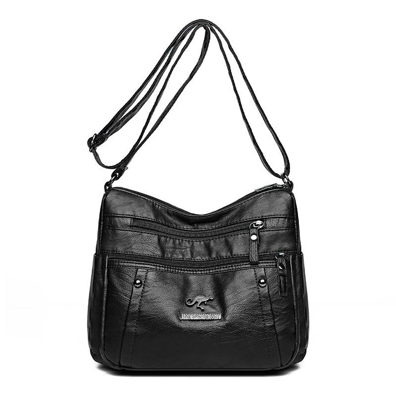 Bag women's new medium mother bag large capacity fashionable simple versatile pu soft leather simple casual shoulder bag