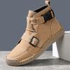 Leather shoes high-top handmade Martin boots retro spring and summer casual short boots