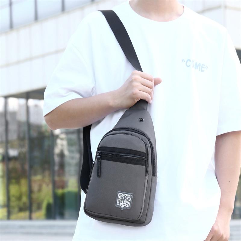 Men's breast bag high-end large-capacity shoulder bag outdoor sports and leisure versatile trend chest messenger bag