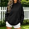 Women's Color Round Neck Loose Fit Long Sleeve Pullover Sweatshirt for Everyday Wear