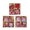 Charming Pink Wooden Valentine's Day Hanging Decor With Creative Heart Design Set