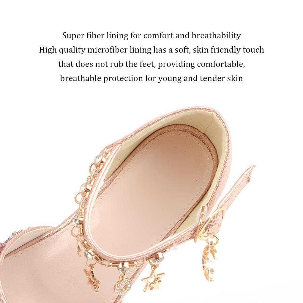 Girls Ballerina Glitter Shoes Children Ballet Wedges Party Shoe Carnival Christmas Sandals with Shoelace Stage