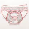 Women Panties Geometric Print High Waist Seamless Elastic Period High Absorbency Prevents Leakage Briefs Menstrual Underpants Daily Wear Sleep