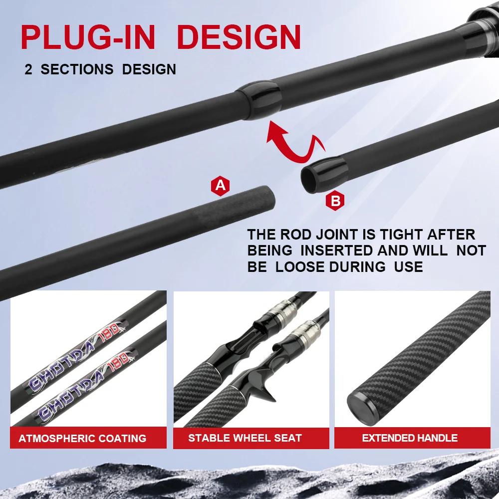 Portable 4 Section 5 Section Fishing Rod 1.8m 2.1m Carbon Fiber Fishing Rod Spinning Rod Carp Fishing Tackle