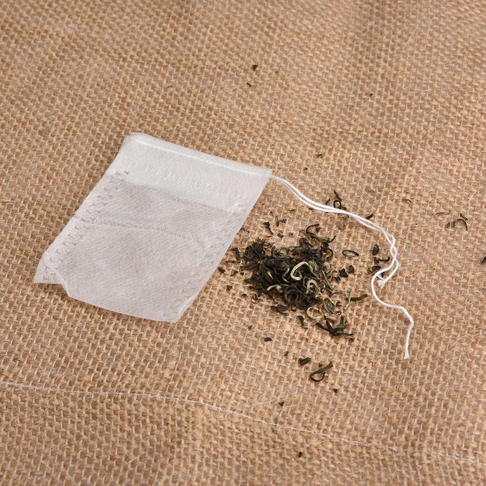 Empty NOn Woven Tea Bags Herbs Filter Loose Paper with Drawstring 5.5*7cm(100pcs)