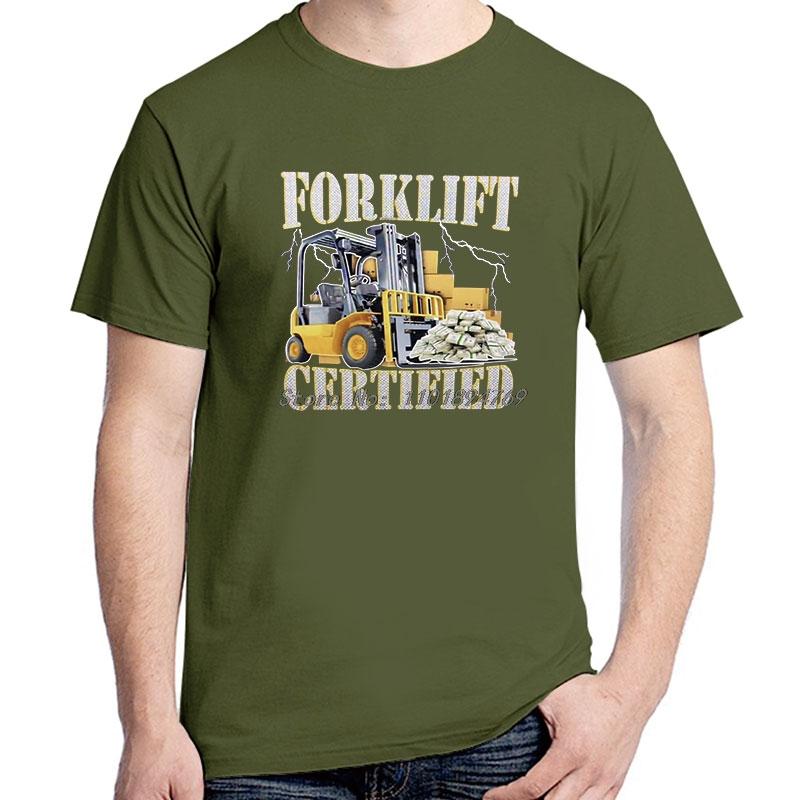 Funny Forklift Certified Operator Print Graphic T Shirts Vintage Fashion Short Sleeve Tshirts Cotton Casual Cozy Unisexs Tshirt
