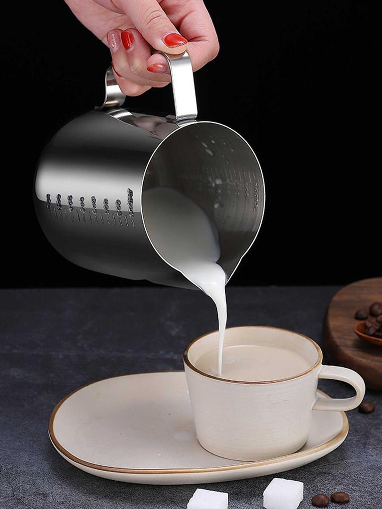 Milk Frothing Jug Espresso Coffee Cup With Scale Thickened Stainless Steel Milk Pitcher For Latte Art Coffee Accessorie