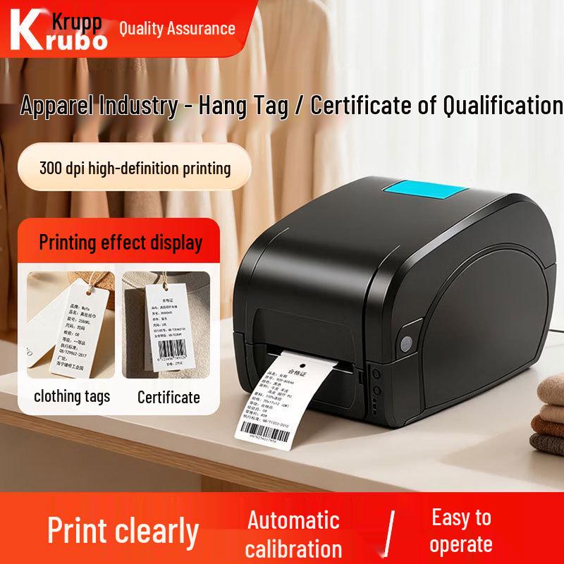 Clothing Wash Care Label Printer and Ribbon for Hang Tags and Certificates