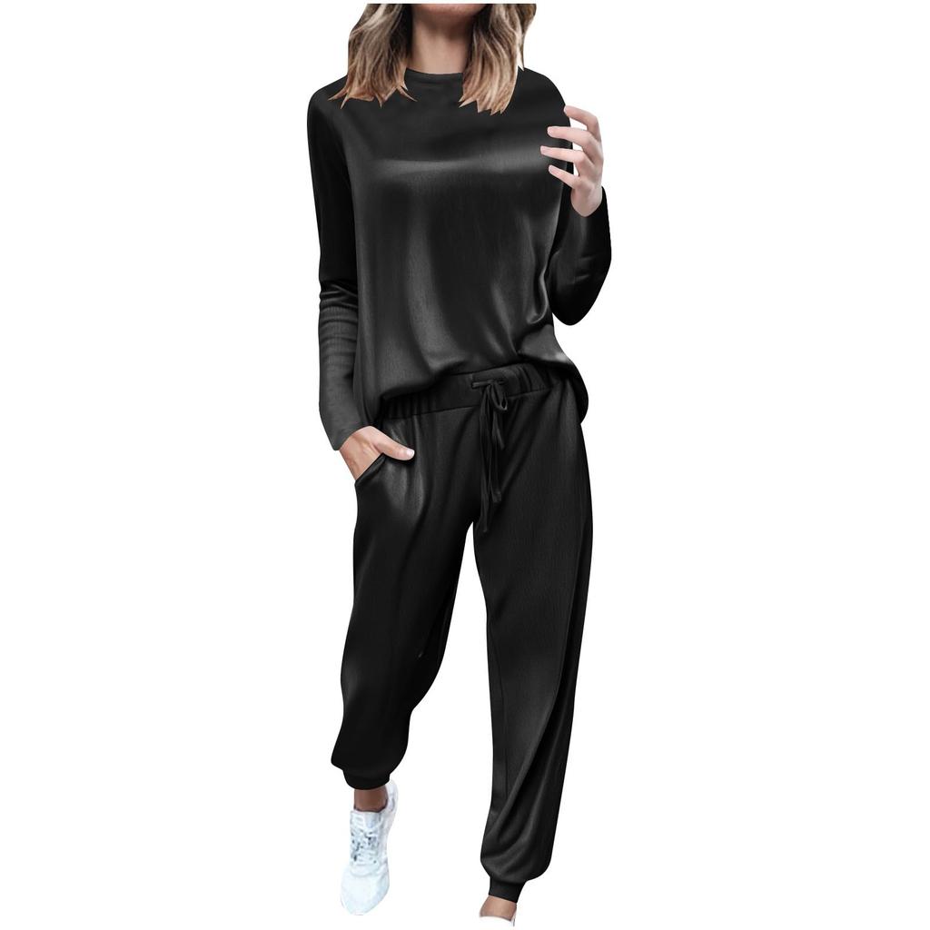 Módní dámský módní ležérní oblek ze zlatého sametu v jednobarevném provedení