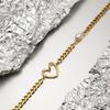 Adjustable Stainless Steel Paper Clip Inspired Heart Necklace For Women Fashion Jewelry Daily Wear Collarbone Chain