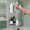 Silver Corner Shower Shelf Aluminum Bathroom Corner Shelf Durable Shower Shelf Rack  Household Use