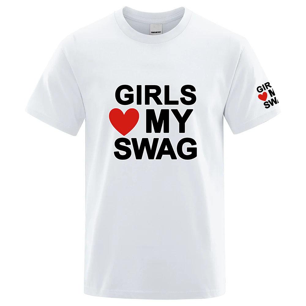 Girls Love My Swag Funny Logo Print Round Neck Ultralight Unisexs Quickdrying Breathable Sweatabsorbent Premium Tshirt