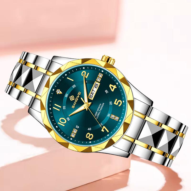 New Diamond Dial Design Ladies Waterproof Watches Fashion Elegant Luminous Women's Bracelet Watch Relogio Feminino+BOX