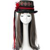 Halloween Hat with Ribbon Top Hat Steampunk Costume Accessories Cosplay Prop for Men Women Vintage Hat