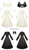MODKOKU Gothic Lolita Neat and Ribbon Waist Ruffled Long Girly Halloween Long Size XL Cape-Style Dress, Women's, Style, Clean, Lace, Lace-Up Dress,