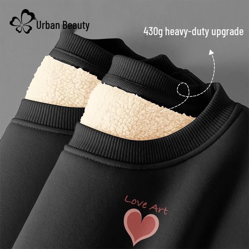 Women's Lamb Fleece Round Neck Pullover Sweatshirt