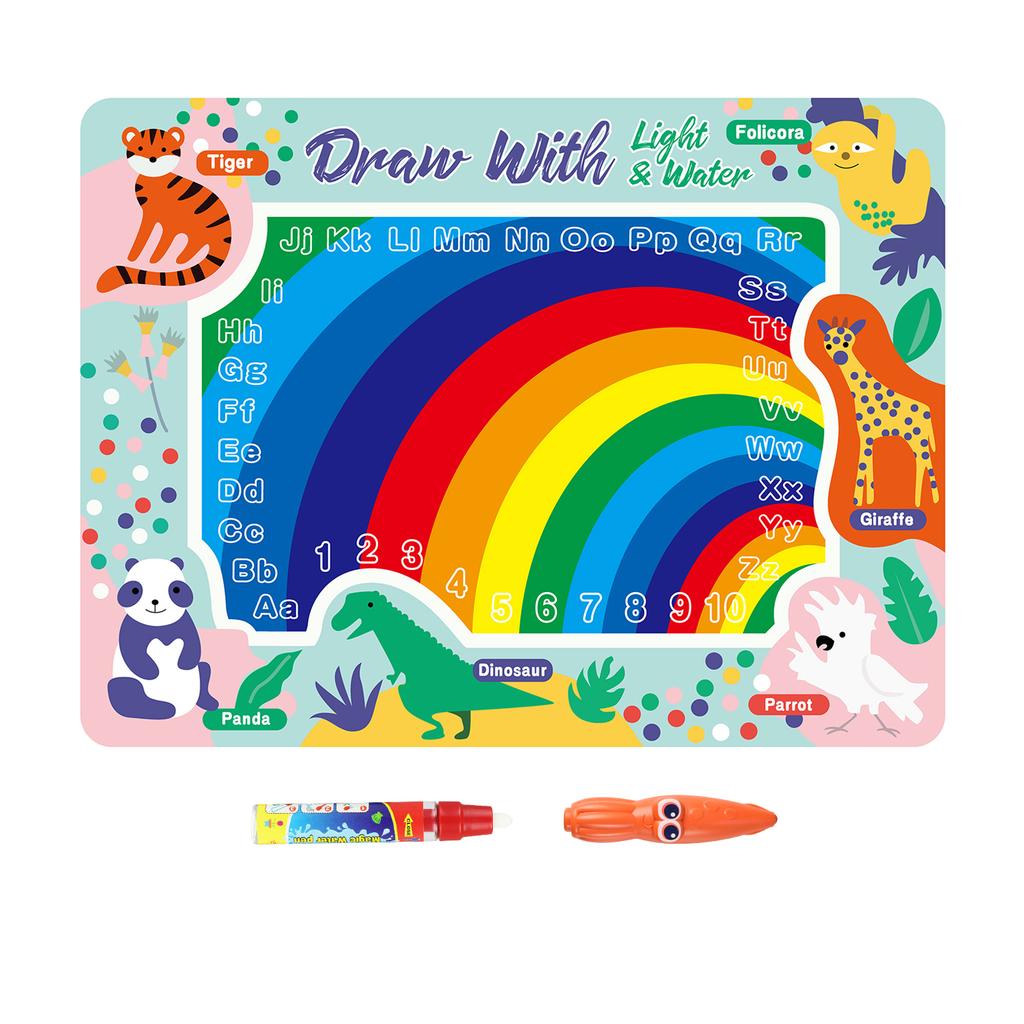 Luminous Water Drawing Mat Water Doodle Mat Colorful Graffiti With Pens Set Montessori Toys Educational Toys for Kids Gifts