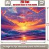 2D Vibrant Sunset Seaside Backdrop for Room Decor & Vacation Photoshoot