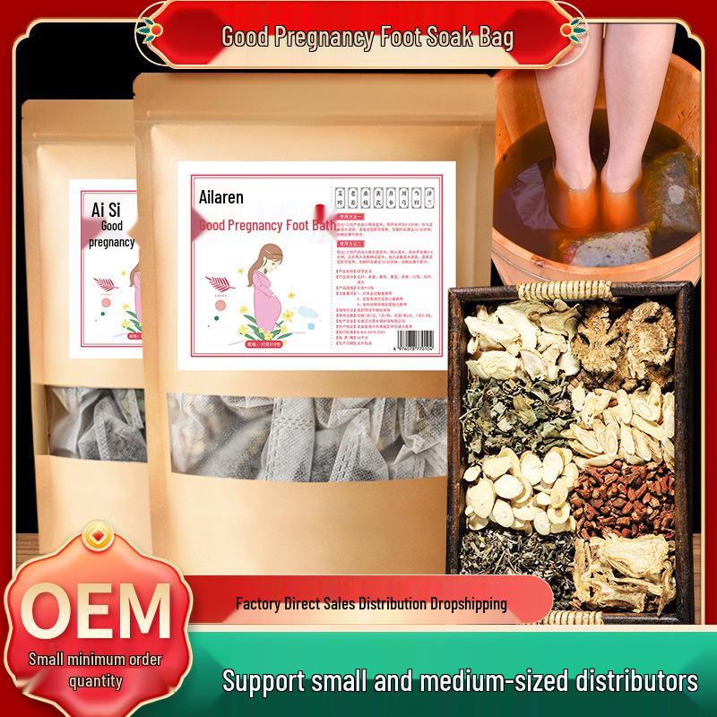Natural Herbal Mugwort Foot Soak Pack - Pregnancy Safe, Additive-Free 30g x 10 Packs