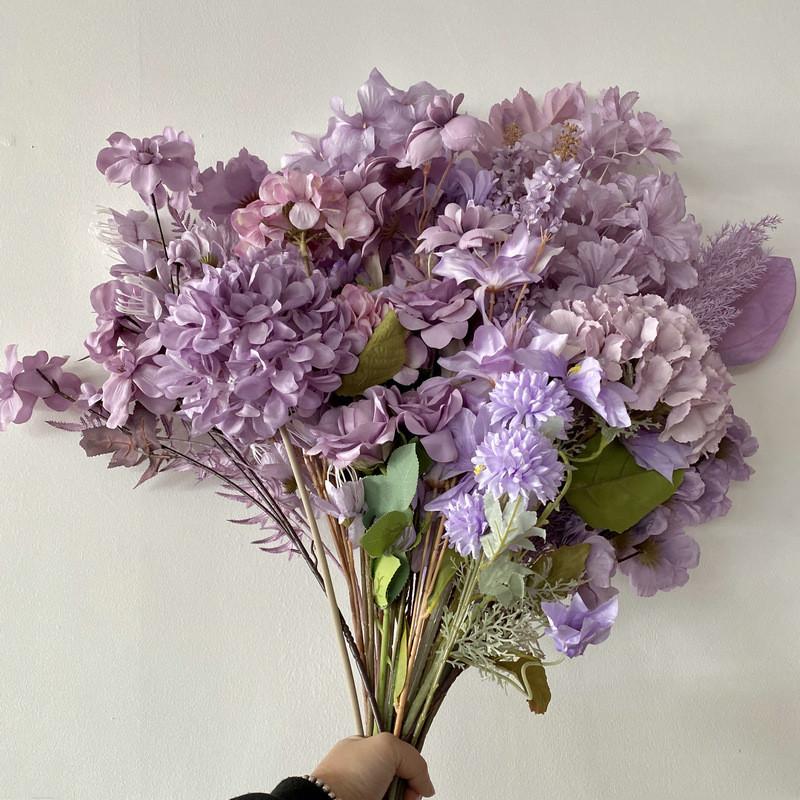 Realistic Purple Silk Wedding Flowers For Ceiling Decor Home Office Arrangement