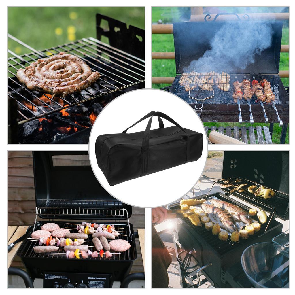 Grill Accessory Storage Bag Oxford Cloth Heavy Duty Zipper Bbq Tools Bag Machine Washable for Camping Outdoor Kitchen Utensil