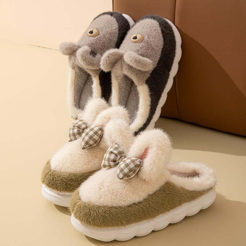 Autumn and winter cotton slippers confinement cotton slippers home indoor floor soft slippers warm cotton slippers women's winter
