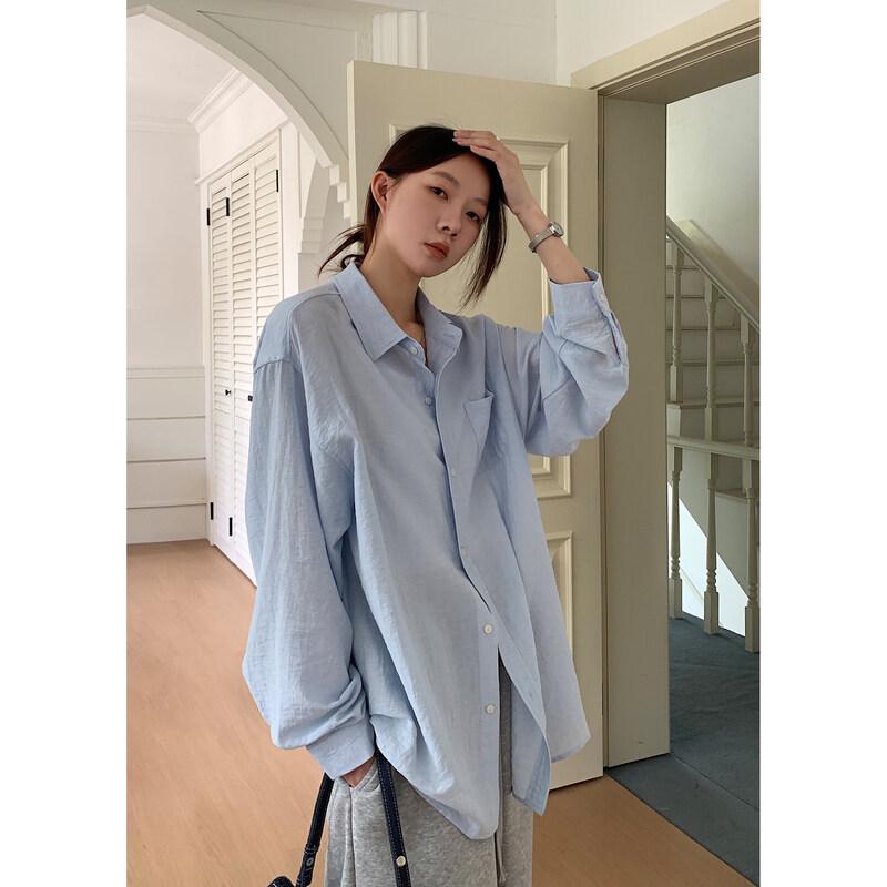 ICH MODE Women's Linen Blend Sun Protection Long-Sleeve Shirt