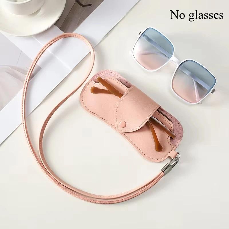 Portable Glasses Bag Soft Leather Sunglasses Pouch Slim Fashion Glasses Case Holder Glasses Organizer Travel Sunglasses Pouch