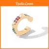 Elegant Geometric Alloy Ear Cuffs With Colorful Rhinestones For Trendy Women