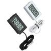 2Pcs Electronic Digital Thermometer Thermostat Temperature Meter 2s Refresh with Probe(Black White )